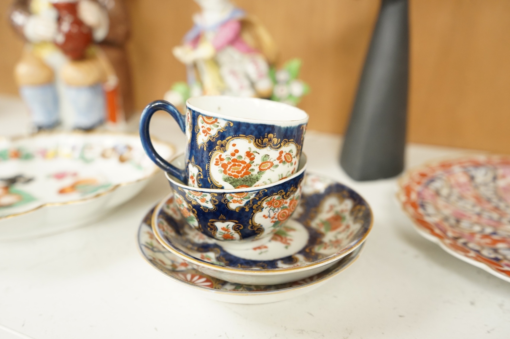 18th century and later ceramics to include first period Worcester, a Doulton ‘Peace’ figurine, Toby jug, etc